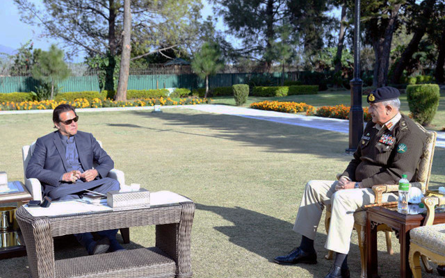 gen qamar meets pm imran at pm office in islamabad on jan 26 photo pm office