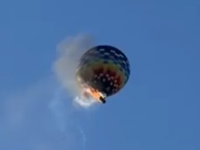 balloon caught fire in brazil killing at people photo video grab