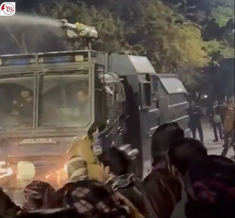 visuals from islamabad where the police is using water canons tear gas and batons against baloch protestors scores have been injured and arrested tbp