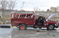 a damaged vehicle is pictured near a blast site after an attack by baloch insurgents in quetta in the province of balochistan on saturday photo afp