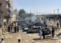 people and police officers gather after a blast near a railway track in quetta pakistan may 24 2026 picture taken with a mobile phone reuters stringer