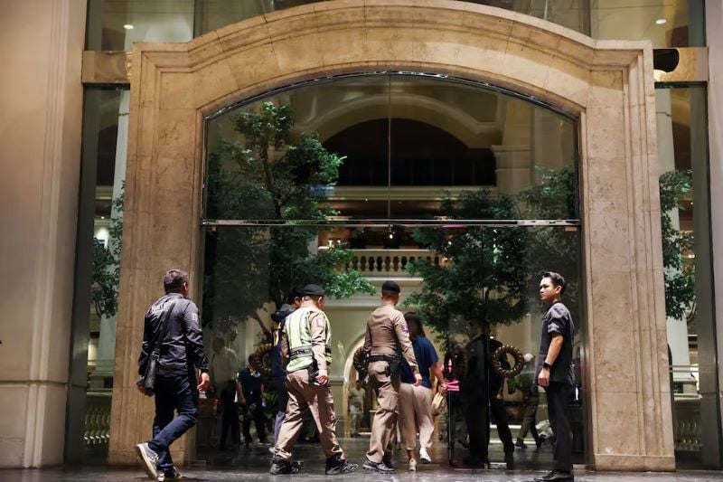 policemen walk inside grand hyatt erawan hotel which believed that at least 6 people have been reported dead in bangkok thailand july 16 2024 photo reuters