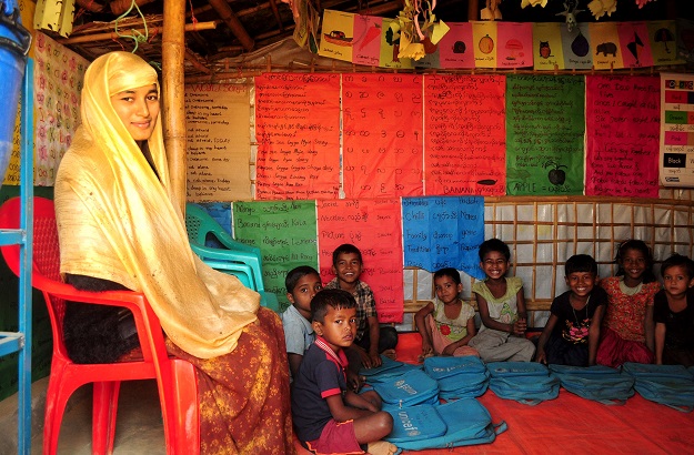 Forminâs sister Nur Jahan also dreamed of going to college. Now she is married and pregnant and must stay in the refugee camp, where she teaches children. PHOTO: REUTERS