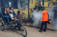 a city corporation worker sprays fumigator to control mosquitoes as number of dengue infected patients increase in dhaka bangladesh on october 14 2024 photo reuters file