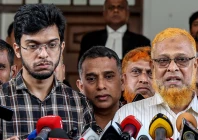 barkat ullah r father of abrar fahad a student of bangladesh university of engineering and technology buet who was killed in 2019 by members of bangladesh chhatra league the student wing of the awami league speaks to the media after the high court s verdict in dhaka on march 16 2025 photo afp