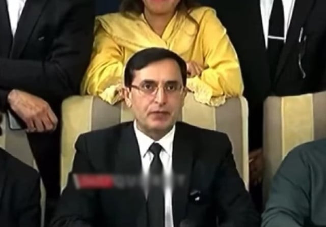pti chairman barrister gohar ali khan addressing a press conference at k p house in islamabad on saturday screengrab pti chairman barrister gohar ali khan addressing a press conference at k p house in islamabad on saturday screengrab