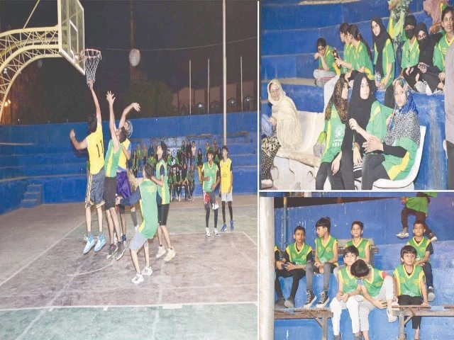 a view of the boys basketball match between amjad ali academy and javed memon academy held on friday night photo kba a view of the boys basketball match between amjad ali academy and javed memon academy held on friday night photo kba