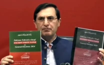 pti chairman barrister gohar ali khan addressing a news conference in islamabad on thursday may 2 2024 screengrab