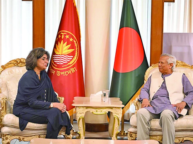 foreign secretary amna baloch calls on bangladesh chief adviser prof muhammad yunus at the state guest jamuna in dhaka photo bss foreign secretary amna baloch calls on bangladesh chief adviser prof muhammad yunus at the state guest jamuna in dhaka photo bss