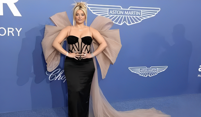 global affair singer bebe rexha stuns in faraz manan at cannes