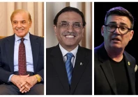 a collage showing president asif ali zardari prime minister shehbaz and incoming uk prime minister andy burnham filephoto
