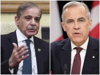 prime minister shehbaz sharif l and canadian prime minister mark carney photos file prime minister shehbaz sharif l and canadian prime minister mark carney photos file