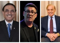 a collage showing president asif ali zardari the incoming uk prime minister andy burnham and prime minister shehbaz sharif filephoto