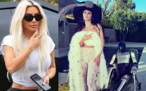 kim kardashian s latest photoshoot with tesla cybertruck and optimus robot goes viral
