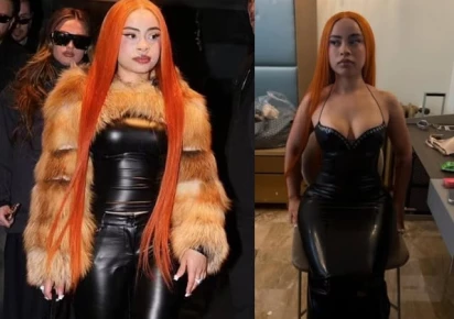 Ice Spice turns heads at Paris Fashion Week after wardrobe malfunction in  ripped leather dress