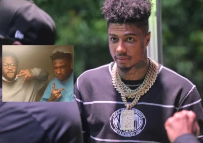 Blueface spotted with multiple new tattoos in latest prison photo, sports YSL logo on forehead