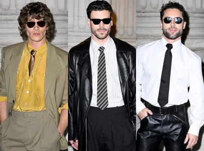 connor storrie fran ois arnaud and robbie gk bring star power to ysl front row at paris fashion week