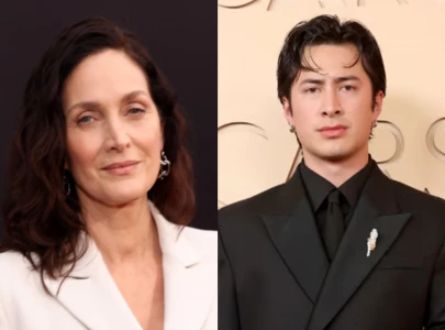 carrie anne moss gushes over gentleman hudson williams after steamy scenes in new series yaga