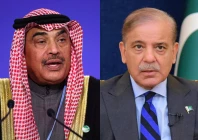a collage of pm shehbaz sharif alongside sheikh sabah al khaled al hamad al mubarak al sabah photo reuters