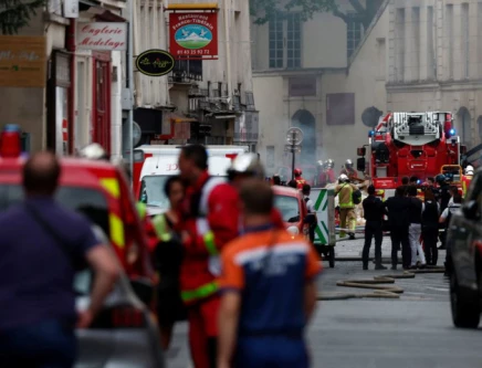 french firefighters and rescue forces work after several buildings on fire following a gas explosion in the fifth arrondissement of paris france june 21 2023 photo reuters
