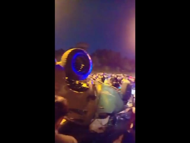 a still from a video of the car crash being shared on social media featuring anza chaudhry s vehicle photo screengrab a still from a video of the car crash being shared on social media featuring anza chaudhry s vehicle photo screengrab