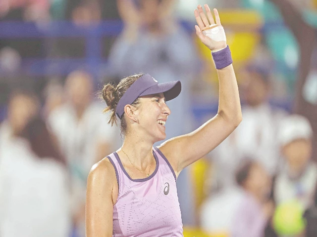 belinda bencic celebrates after defeating ashlyn krueger during the women s final singles match at the abu dhabi open tennis tournament on february 8 photo afp belinda bencic celebrates after defeating ashlyn krueger during the women s final singles match at the abu dhabi open tennis tournament on february 8 photo afp