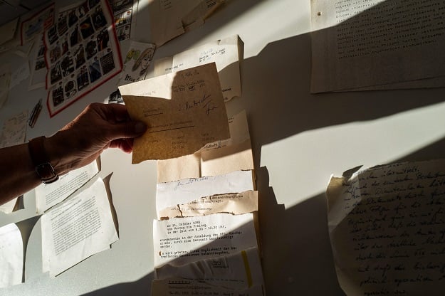 Torn Stasi documents earmarked for destruction after the fall of the Berlin wall in 1989 are seen in the former headquarters of the Stasi (East German communist secret police), in Berlin (Photo: AFP)