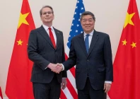 us treasury secretary scott bessent and chinese vice premier he lifeng shake hands during trade talks at oecd headquarters in paris france march 16 2026 photo reuters