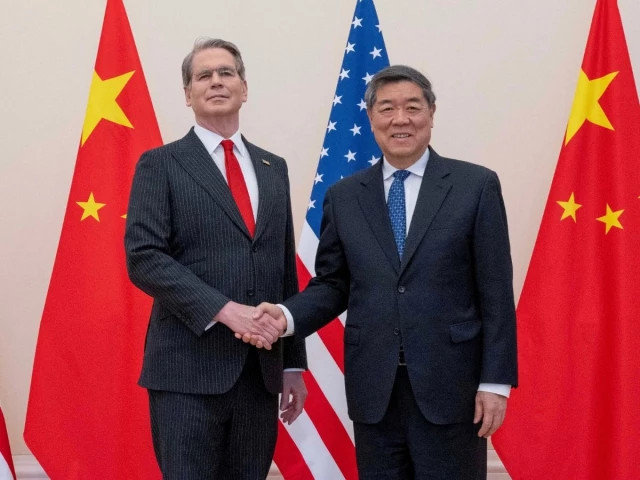 us treasury secretary scott bessent and chinese vice premier he lifeng shake hands during trade talks at oecd headquarters in paris france march 16 2026 photo reuters us treasury secretary scott bessent and chinese vice premier he lifeng shake hands during trade talks at oecd headquarters in paris france march 16 2026 photo reuters