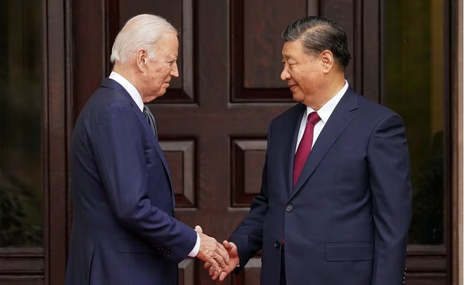 u s president joe biden shakes hands with chinese president xi jinping at filoli estate on the sidelines of the asia pacific economic cooperation apec summit in woodside california u s november 15 2023 reuters kevin lamarque