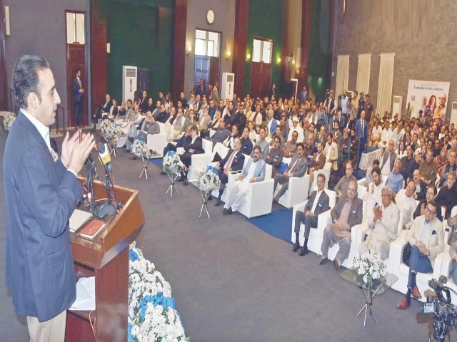 ppp chairman bilawal bhutto zardari addresses a ceremony at the sindh information department in karachi photo nni ppp chairman bilawal bhutto zardari addresses a ceremony at the sindh information department in karachi photo nni