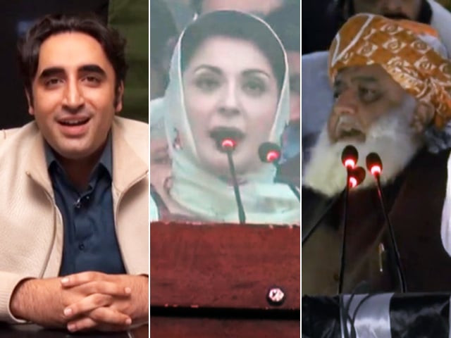 maulana fazlur rehman and maryam nawaz during the press conference screengrab maulana fazlur rehman and maryam nawaz during the press conference screengrab