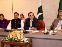 pakistan peoples party chairman bilawal bhutto zardari talks to media representatives at the parliament house on thursday photo x ppp