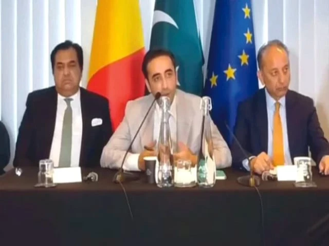 ppp chairman bilawal bhutto zardari addresses a news conference in brussels photo app ppp chairman bilawal bhutto zardari addresses a news conference in brussels photo app