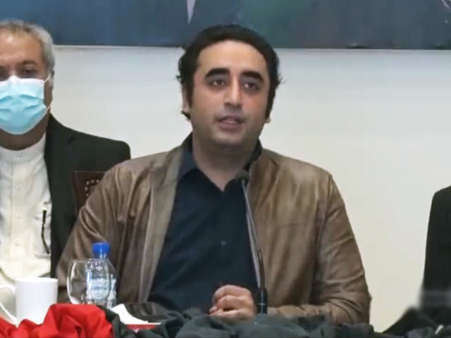 ppp chairman bilawal bhutto zardari addressing a cec meeting in lahore on jan 7 2022 screengrab