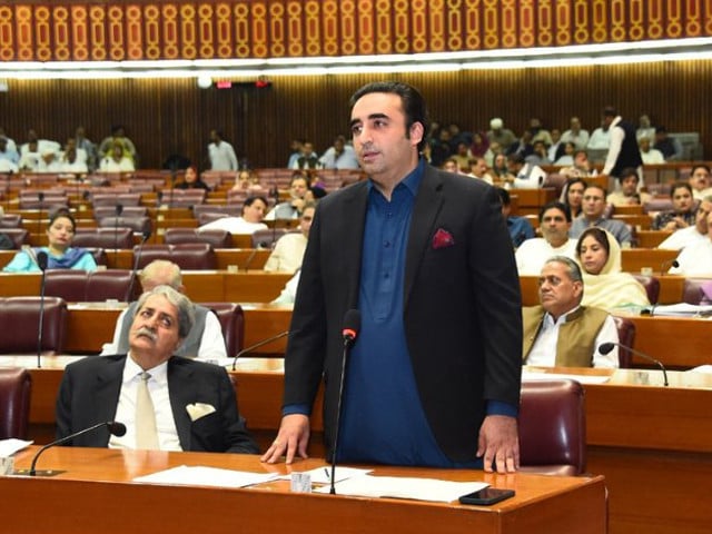 ppp chairman bilawal bhutto zardari speaking in the national assembly photo ppp file