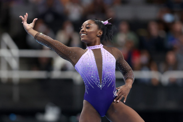 simone biles competes in the floor exercise during day two of the us gymnastics championships in san jose california on friday photo courtesy getty simone biles competes in the floor exercise during day two of the us gymnastics championships in san jose california on friday photo courtesy getty