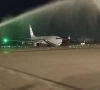 a biman bangladesh airlines aircraft arriving in karachi from dhaka was given water salute by the pakistan airports authority photo express a biman bangladesh airlines aircraft arriving in karachi from dhaka was given water salute by the pakistan airports authority photo express
