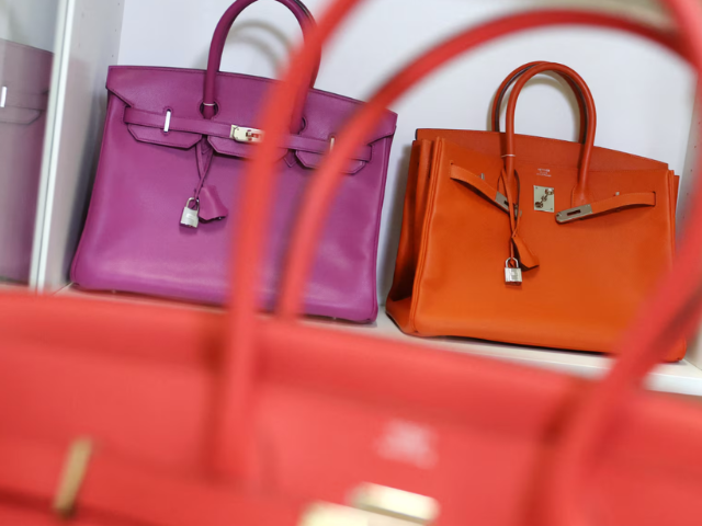 Hermes Birkin bags are displayed at London Bear, an exclusive boutique for authenticated pre-owned luxury fashion, in London, Britain, October 19, 2026. PHOTO: Reuters