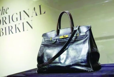 an original jane birkin bag on display photo reuters