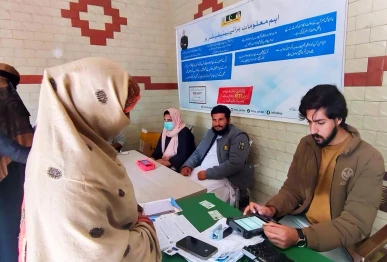 in taxila tehsil of rawalpindi district free mobile sims are being provided to eligible bisp women after biometric verification under the digital wallet system photo x com bisp pakistan