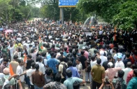 demonstrators march on the state legislature as police use water cannons to disperse them during a protest against alleged irregularities in the state s civil services examinations in ranchi india august 10 2026 reuters