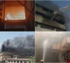 blaze engulfing a factory warehouse as karachi firefighters battle it on monday october 19 2026 photo express