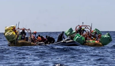 people are rescued by crew members of the ship ocean viking run by ngo sos mediterranee during a search and rescue operation in the central mediterranean sea photo reuters