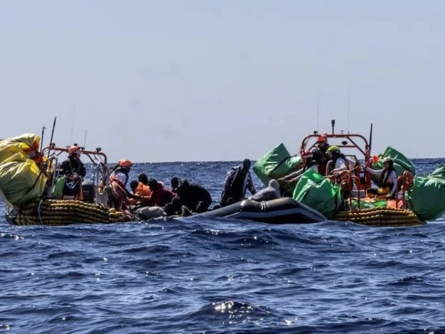people are rescued by crew members of the ship ocean viking run by ngo sos mediterranee during a search and rescue operation in the central mediterranean sea photo reuters