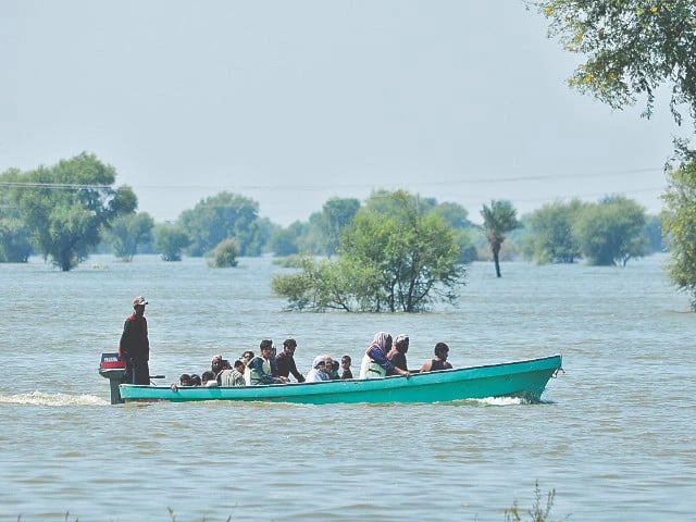residents are evacuated from a flooded area in jalalpur pirwala authorities have made life jackets and rings mandatory for rescue operations in the submerged region photo app