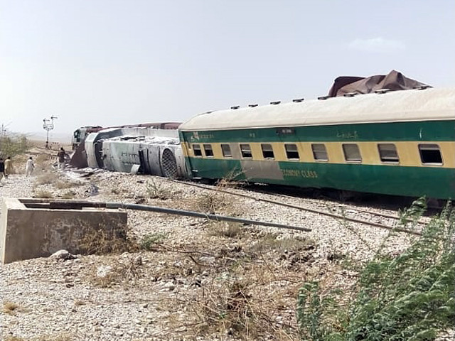 levies sources said that bolan mail which was on its way from karachi to quetta collided with a goods train in peeru kunri post area of kachhi on april 25 photo express
