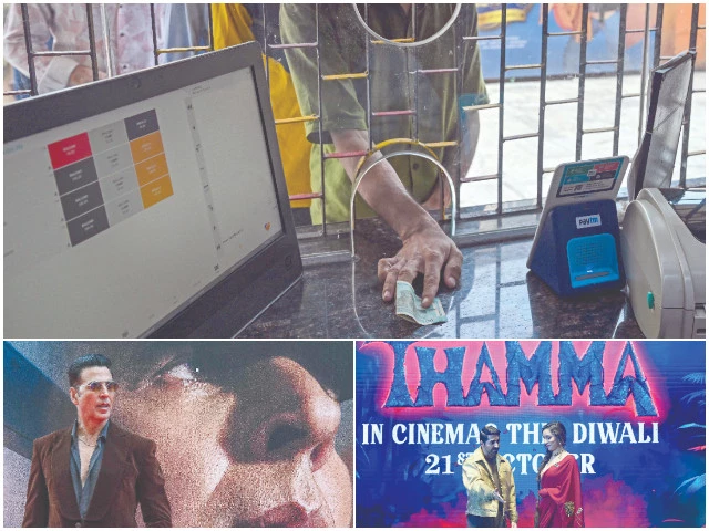 file photos of moviegoers queuing to purchase tickets for dilwale dulhania le jayenge at maratha mandir theatre in mumbai actors ayushmann khurrana and shraddha kapoor posing during the trailer launch of their film thamma in mumbai and actor akshay kumar posing for photographs during an event for the promotion of his film sky force in mumbai photos afp file photos of moviegoers queuing to purchase tickets for dilwale dulhania le jayenge at maratha mandir theatre in mumbai actors ayushmann khurrana and shraddha kapoor posing during the trailer launch of their film thamma in mumbai and actor akshay kumar posing for photographs during an event for the promotion of his film sky force in mumbai photos afp
