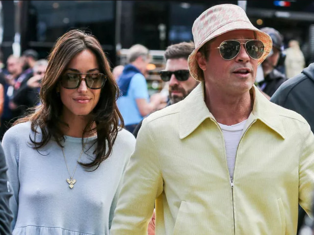 Brad Pitt and girlfriend Ines de Ramon seen holding hands at British ...