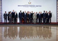 uganda s foreign minister odongo jeje abubakha indonesia s foreign minister sugiono iran s foreign minister abbas araqchi south africa s foreign minister ronald lamola russia s foreign minister sergei lavrov india s foreign minister subrahmanyam jaishankar brazil s foreign minister mauro vieira egypt s foreign minister badr abdelatty ethiopia s foreign minister gedion timothewos china s ambassador to india xu feihong uae s minister of state for foreign affairs khalifa bin shaheen al marar and others pose for a family photo during the brics foreign ministers meeting at bharat mandapam in new delhi india may 14 2026 reuters